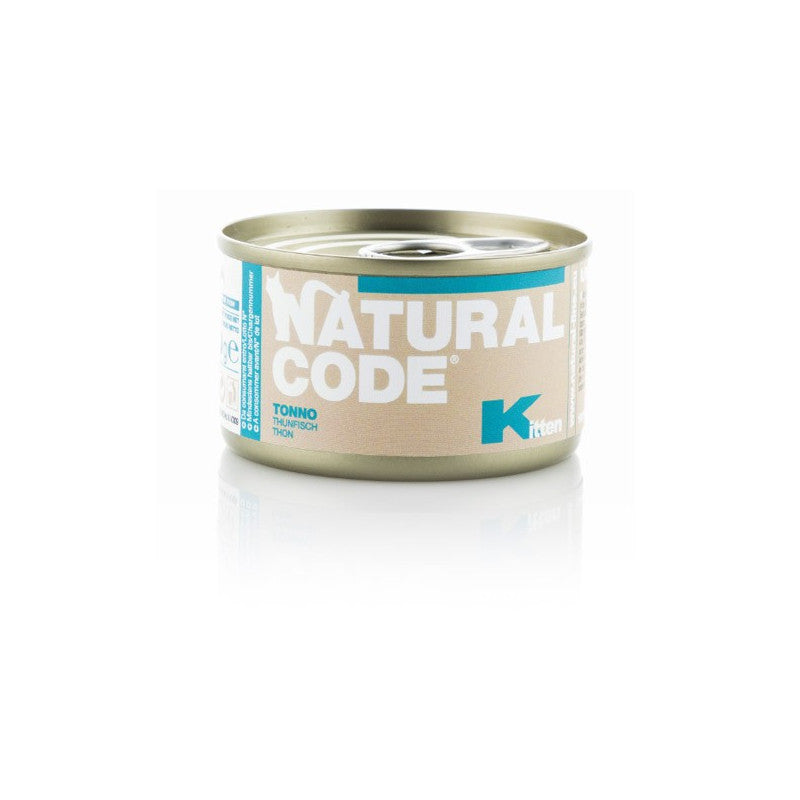 Natural Code Kitten Tonno con Vitamin Premix in acqua di cottura  85 g lattina Natural Code Kitten Tonno con Vitamin Premix in acqua di cottura  85 g lattina